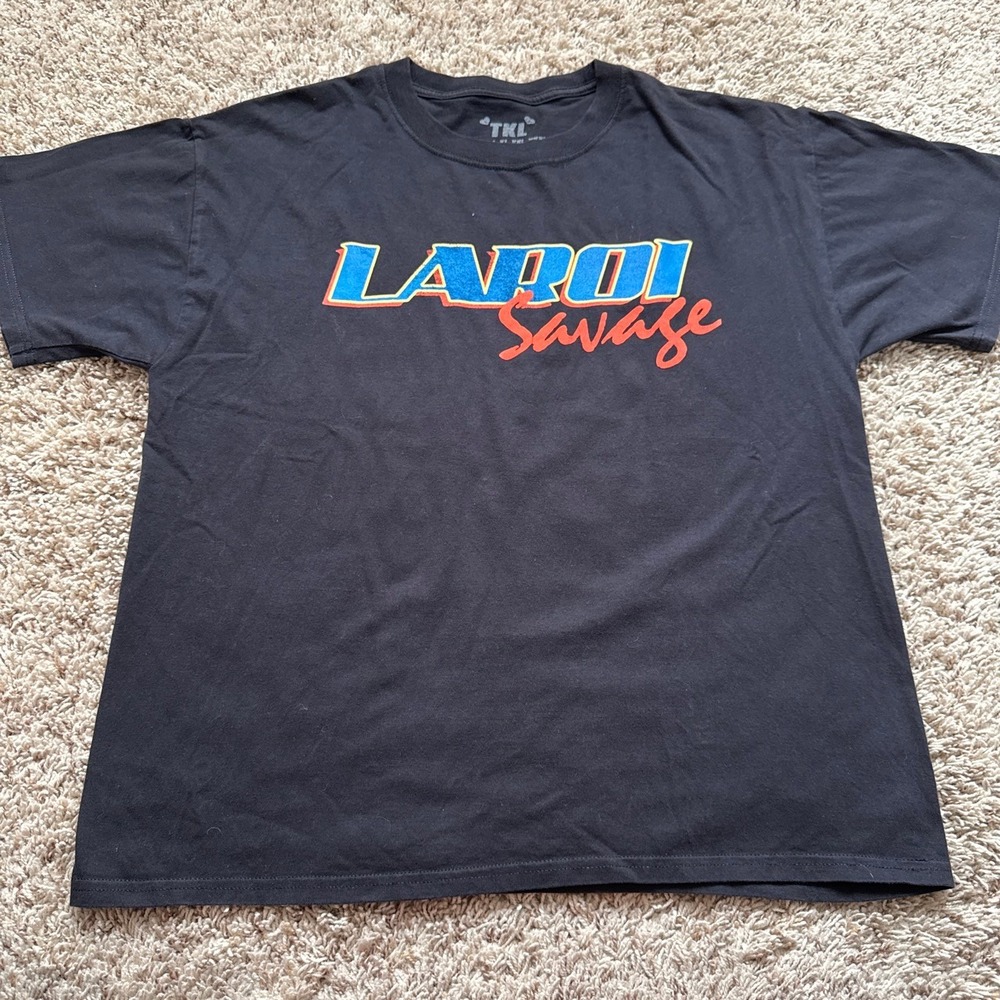 The Kid LAROI Savage Tour Graphic T-Shirt Mens XL Black Short Sleeve Cotton Tee